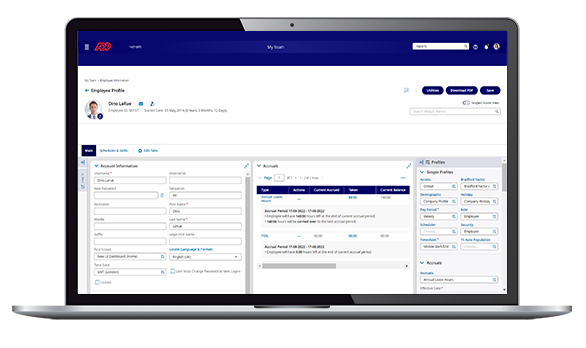 View key staff data